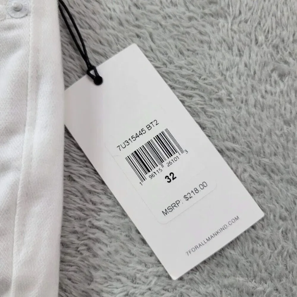 7 For All Mankind Jeans Women 32x32 White Original Bootcut Wide Baggy Y2K Skater - Picture 15 of 16